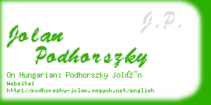 jolan podhorszky business card